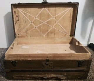 Luxury Early Antique Louis Vuitton Cabin Trunk Steamer Luggage 37702 2