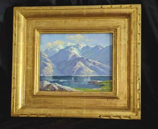 Listed Artist Paul Grimm Vintage Oil Painting “sierra Lake” Circa 1940