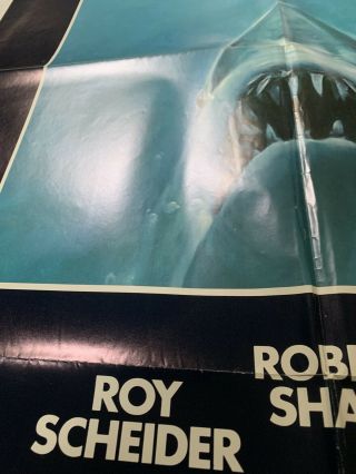 JAWS (1975) Vintage Folded One - Sheet Poster In Near. 3