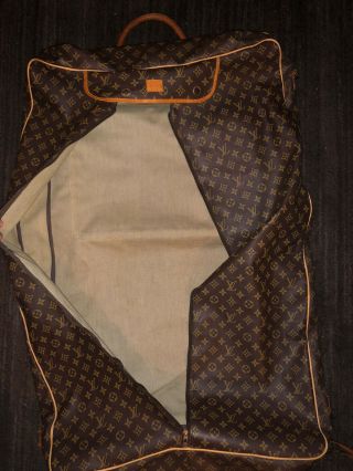 Louis Vuitton Monogram Authentic Folding Garment Cover Bag Luggage Vintage Real 3