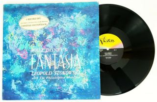 Walt Disneys Fantasia Deluxe 3 Record Set With 24 - Page Booklet 1957 Vg,  /nm