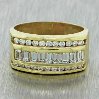 Vintage Estate 14k Solid Yellow Gold 1.  50ctw Diamond Band Ring