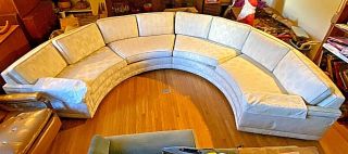 Vintage Mid Century 2 Piece Half Circle Circular Sofa Couch Eames Era