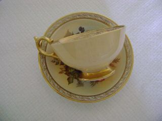 Gorgeous Vintage Aynsley Teacup and Saucer Signed J.  A.  Bailey Pink Rose &Flowers 3