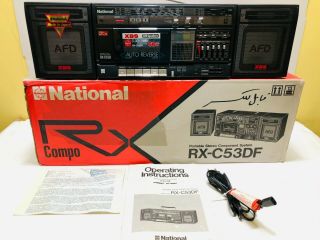 National Rx - C53df Vintage Boombox / Ghetto Blaster Stereo Cassette Boxed Rare