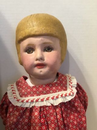 Antique American Martha Chase Rare Marked Marshall Fields 20” Cloth Child Doll 2