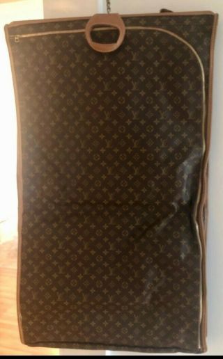 Vintage Louis Vuitton Two Sided Monogram Folding Garment Bag Suitcase Gvc