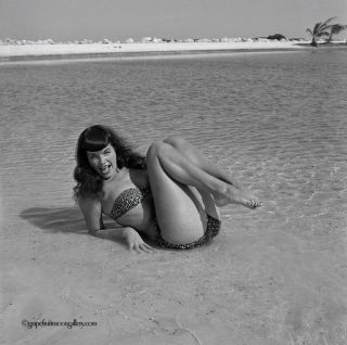Bettie Page Bikini Goddess 1954 Camera Negative Photograph Bunny Yeager Rare Nr