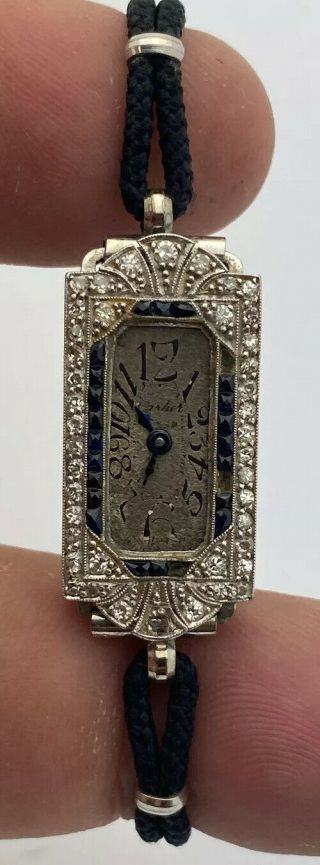 Cartier Vintage Ladies Platinum Diamond Watch.  Art Deco Era Needs Tlc Wow Rare