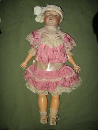 Antique K R Simon Halbig 27 " Bisque Doll 117n Flirty Sleepy