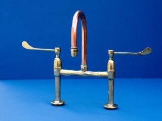 Surgeon Lever Mixer Tap - Belfast Sink - Faucet - Vintage - Brass - Retro