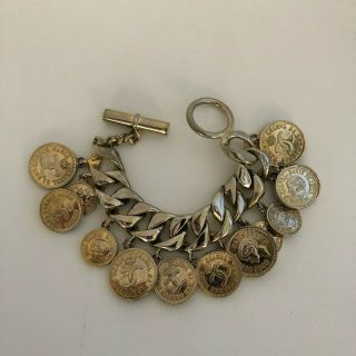 Chanel Vintage Bracelet Bangle Gold Coin Coco Chanel Chain Coin Bracelet