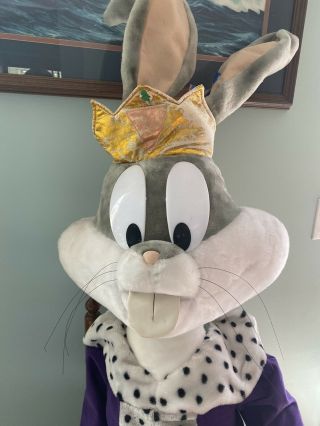 Giant 55” Life Size Looney Tunes Bugs Bunny Plush Warner Bros Purple King Robe 2