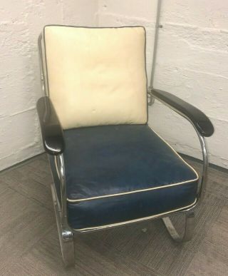 Vintage LLOYD CHAIR Art Deco Spring Club Chair 1940 ' s KEM Weber 2