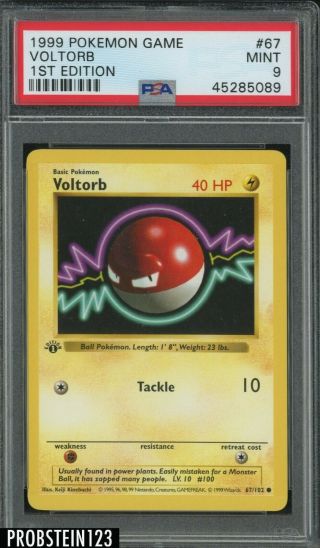 1999 Pokemon Game 1st Edition 67 Voltorb Psa 9