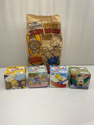 Burger King The Simpsons Set Of Four Talking Watches