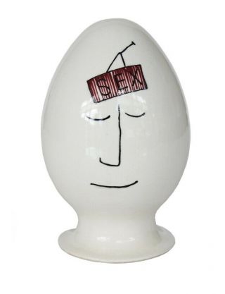 Tackett Schmid Vtg Mid Century Modern Pottery Ceramic Egghead Sex Condom Holder