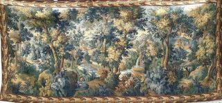 Enormous Stunning Vintage French Chateau Tapestry Verdure JP Paris 374cmX160cm 3