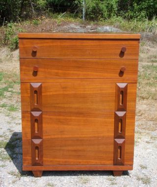 Vintage Mid Century Modern Walnut Highboy Dresser American Of Martinsville