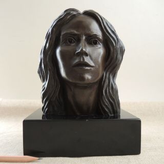 Robert Ortlieb Bronze Sculpture Woman Bust San Diego California Mcm Realist Vtg