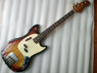 Vintage 1975 Fender Mustang Bass Made In Usa S/n 649307 " F " Series N/r