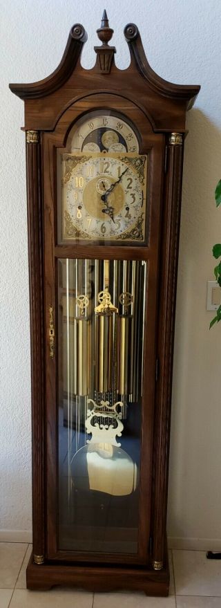 Vintage Emperor Grandfather Clock | Solid Cherry | 77 " Tall