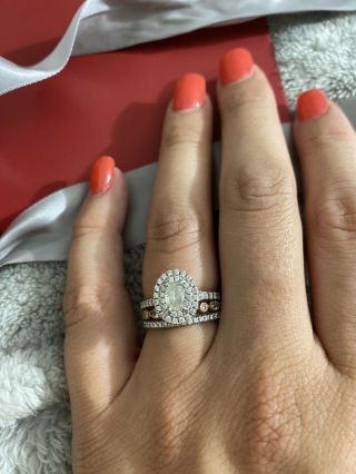 14k White Gold Diamond 1.  67carat Engagement Ring Rose Gold Vintage Wedding Band