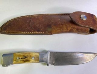Vintage R.  H.  Ruana Bonner Montana Knife " Knife Stamp " W/ Sheath