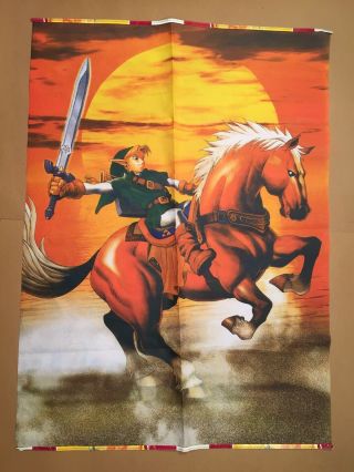 Legend Of Zelda Ocarina Of Time Link & Epona Wall Scroll Tapestry Poster