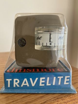VINTAGE DINSMORE TRAVELITE AUTO COMPASS TAN NOS IN PACKAGE BOX 2