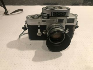 Leica M3 Camera Double Throw With Light Meter With Vintage Haliburton Case