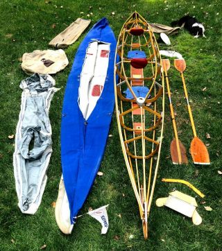 Vintage Klepper 2 Person Aerius Folding Kayak Complete - Made In West Germany
