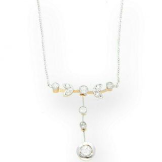 Vintage 18carat White Gold & Platinum 18 " Diamond (0.  50ct) Diamond Necklace