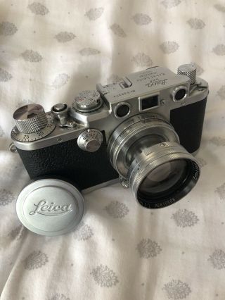 Vintage Leica Iiif (3f),  1951,  Black Dial,  Ernst Leitz Wetzlar Camera With Lens