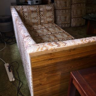 Milo Baughman Case Love Seat Sofa Rosewood Veneer Vintage 1970s