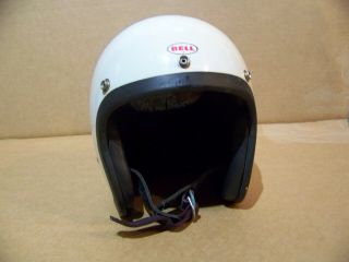 Vintage 1968 Bell Toptex 500 - Tx White Motorcycle Helmet Size 6 7/8 "