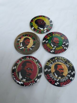 Mlk Martin Luther King Jr Buttons 2 1/2 " Badges Pinback Pins Black History