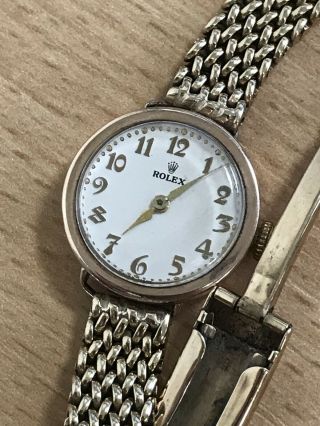 Vintage Hallmarked 375 9ct Gold Ladies Rolex Prima Watch And Jc&s 9ct Gold Strap