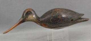 Antique Carved & Painted Marbled Godwit Shorebird Decoy,  Nr