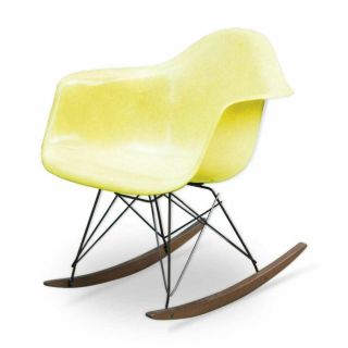 Rocking Chair Lemon Yellow De Charles & Ray Eames - Herman Miller - Vintage