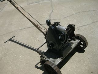 Briggs And Stratton Fh Engine & Red E Lawn Mower Vintage 1910