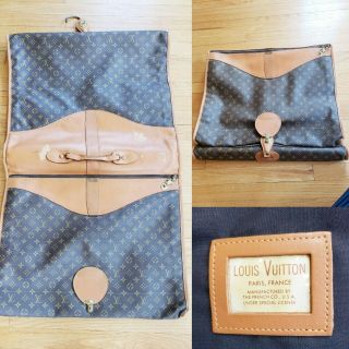 Louis Vuitton Vintage Folding Garment Suit Bag Monogram Canvas Soft Luggage 38 "
