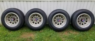 Vintage Set 4 15 X 8.  5 American Racing Hurricane Wheels W Goodyear Tires C3