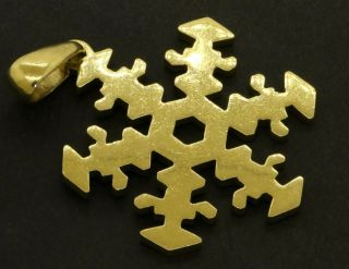Cartier Vintage Heavy 18k Gold High Fashion Jumbo Snowflake Pendant