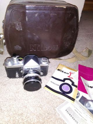 Vintage Nikon F Camera Serial 6402920 1:2 F=5cm Lens Nikkor Nippon Prism Case