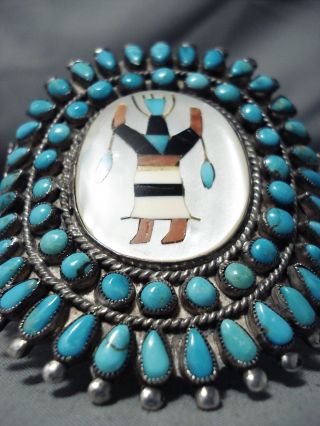 Important Vintage Navajo Victor Moses Begay Turquoise Sterling Silver Bracelet