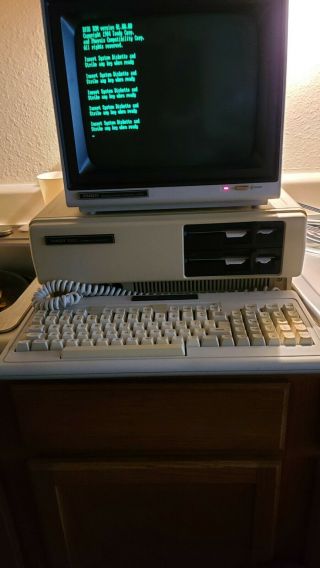 Tandy 1000 Vintage Computer,  Vm2 Monitor,  Keyboard,  And Still