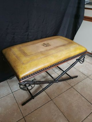 Theodore Alexander Leather Bench