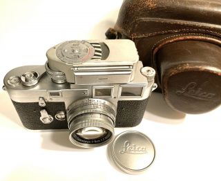Vintage Leica M3 Double Stroke With Summicron Lens,  Meter And Case 1955 2