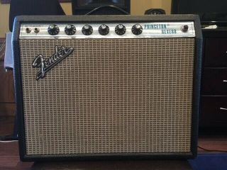 Vintage 1978 Fender Princeton Reverb W/footswitch And Cover